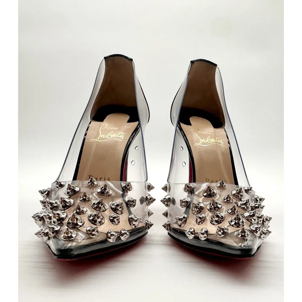 Christian Louboutin Patent PVC Collaclou 100 Pump Black High Heels EU38.5 US8.5